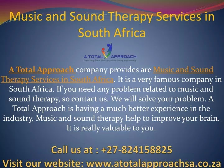music and sound therapy services in south africa