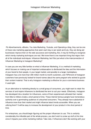 instagram influencer marketing