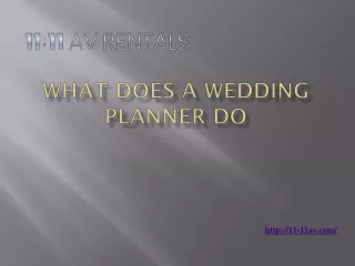 WHAT DOES A WEDDING PLANNER DO?