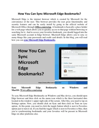 how you can sync microsoft edge bookmarks
