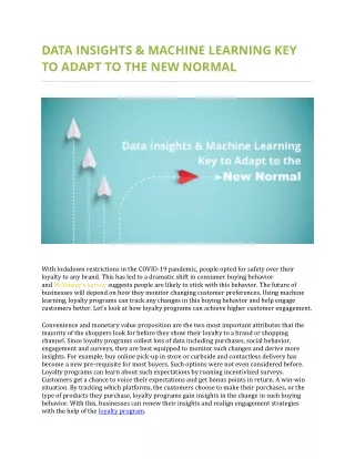 data insights machine learning key to adapt