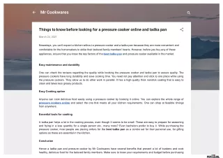 Things to know before looking for a pressure cooker online and tadka pan