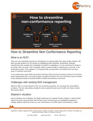how to streamline non conformance reporting