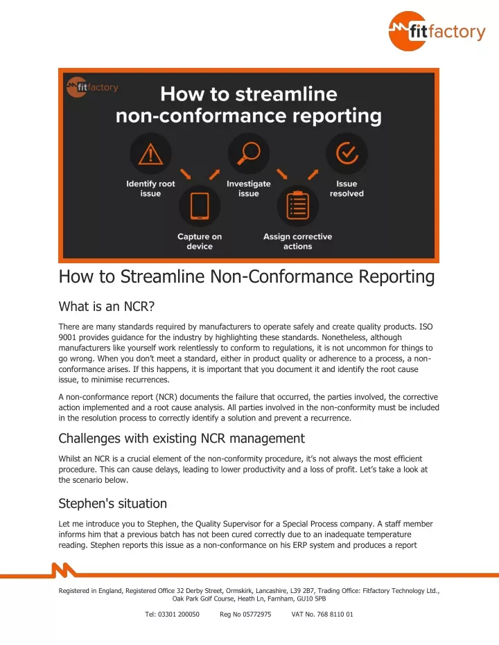 how to streamline non conformance reporting