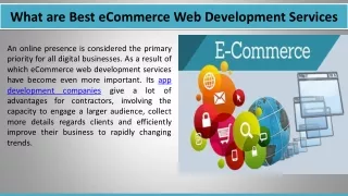 what are best ecommerce web development services