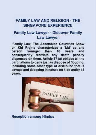Best Family Law In Singapore