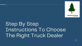 Step by step instructions to Choose The Right Truck Dealer