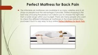 Perfect Mattress for Back Pain