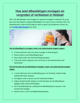 Hoe snel afbeeldingen invoegen en vergroten of verkleinen in Hotmail