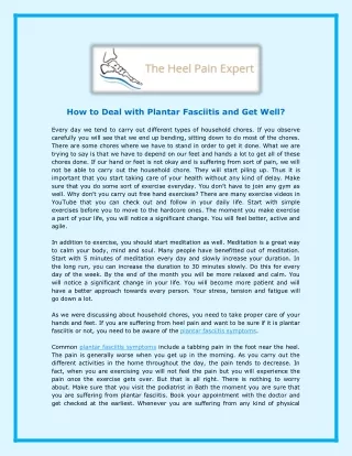 How to Deal with Plantar Fasciitis and Get Well
