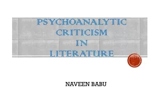 Psychoanalytic criticism in literature