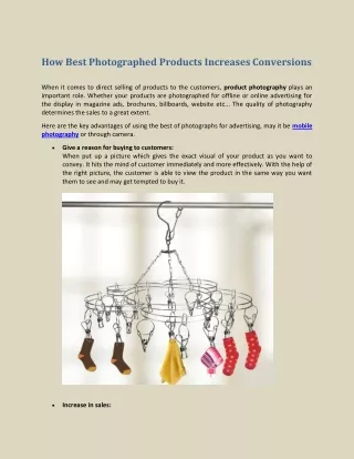 how best photographed products increases