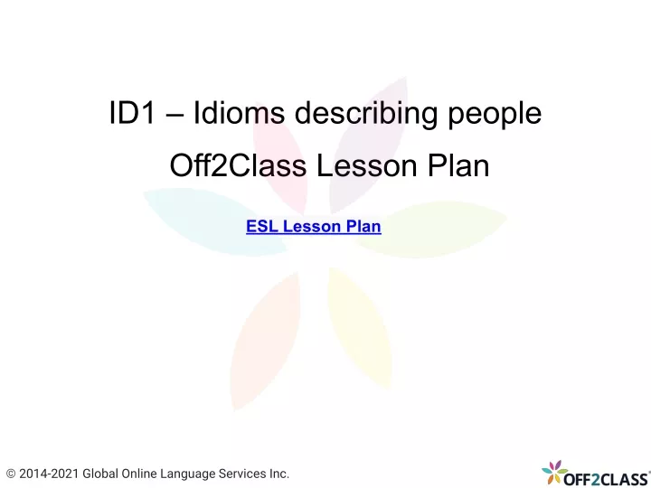 id1 idioms describing people
