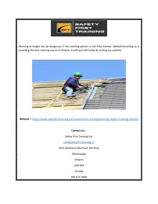 working at height can be dangerous if the working