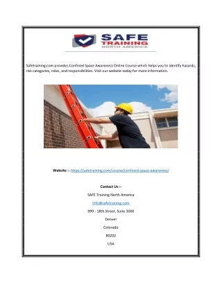 safetraining com provides confined space