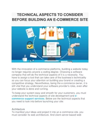 technical aspects to consider before building