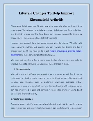 Get Reclaim Rheumatoid Arthritis Natural Treatment