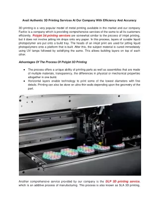 avail authentic 3d printing services