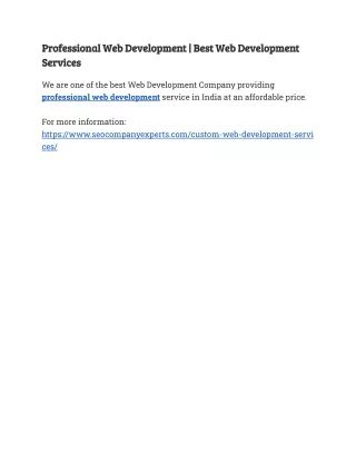 professional web development best web development