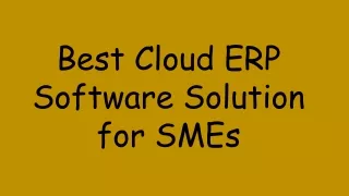 best cloud erp software solution for smes
