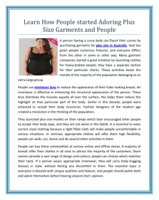 learn how people started adoring plus size