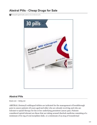 abstral pills cheap drugs for sale