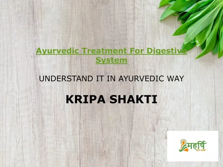 ayurvedic treatment for digestive system