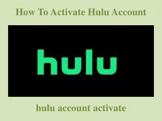 How To Activate Hulu Account