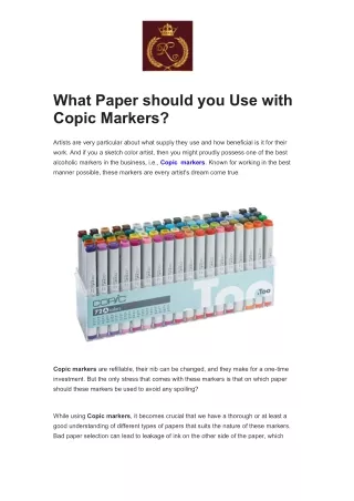 What Paper should you Use with Copic Markers