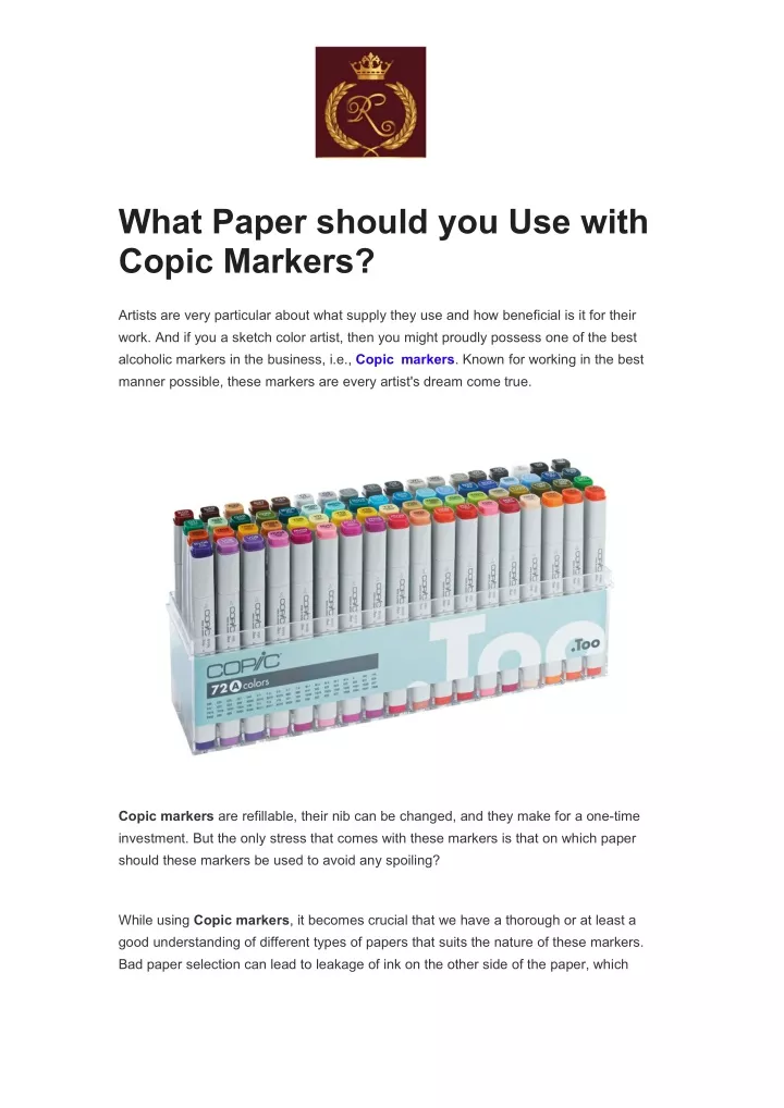 what paper should you use with copic markers