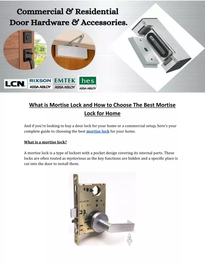what is mortise lock and how to choose the best