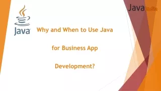 why and when to use java for business app development