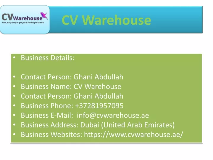 cv warehouse