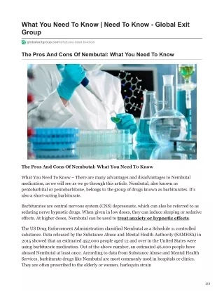 what you need to know need to know global exit