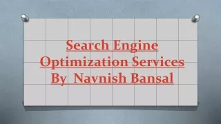 Search Engine Optimization Services By  Navnish Bansal