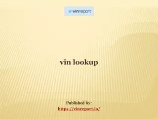 vin lookup published by https vinreport io
