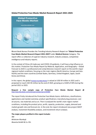 global protective face masks market research