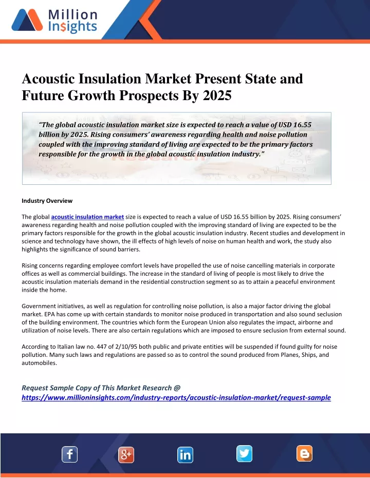 acoustic insulation market present state