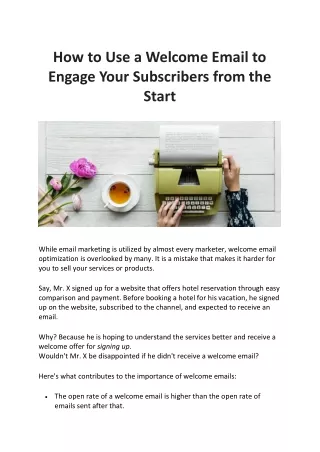 How to Use a Welcome Email to Engage Your Subscribers from the Start