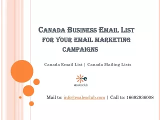 canada business email list for your email marketing campaigns