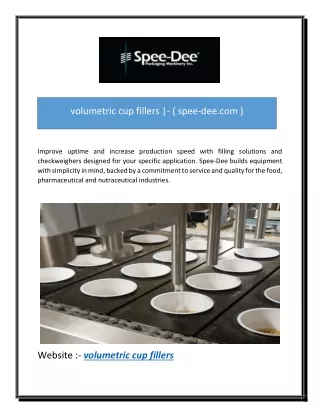 volumetric cup fillers spee dee com