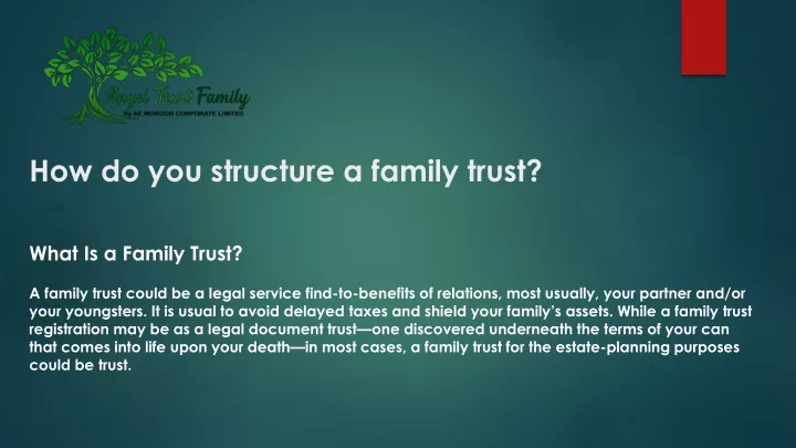 how do you structure a family trust