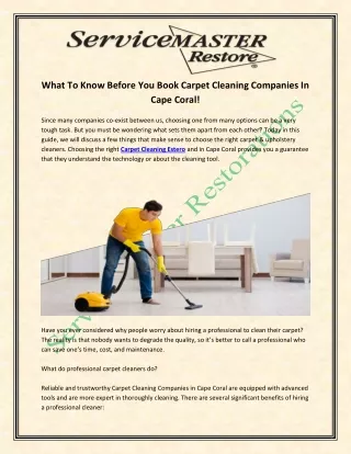 what to know before you book carpet cleaning
