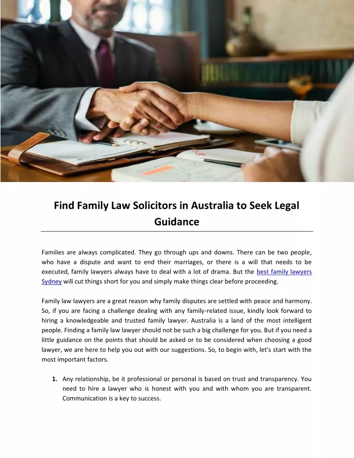 find family law solicitors in australia to seek