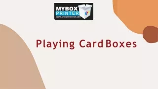 Playing Card Boxes