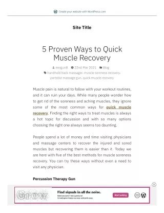 5 Proven Ways to Quick Muscle Recovery
