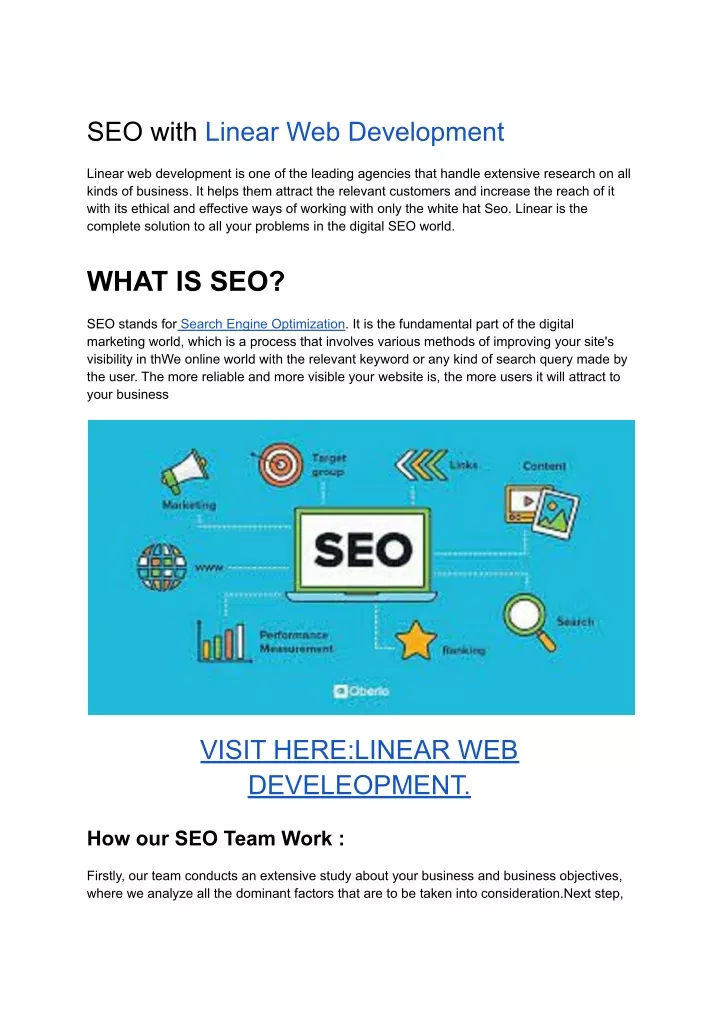 seo with linear web development