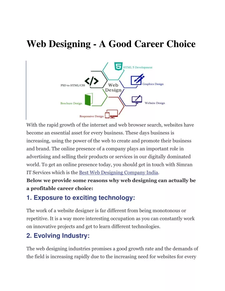 web designing a good career choice