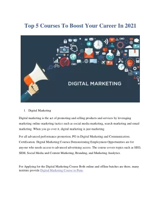 Top 5 Courses To Boost Your Career In 2021