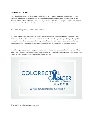 What is colorectal cancer?